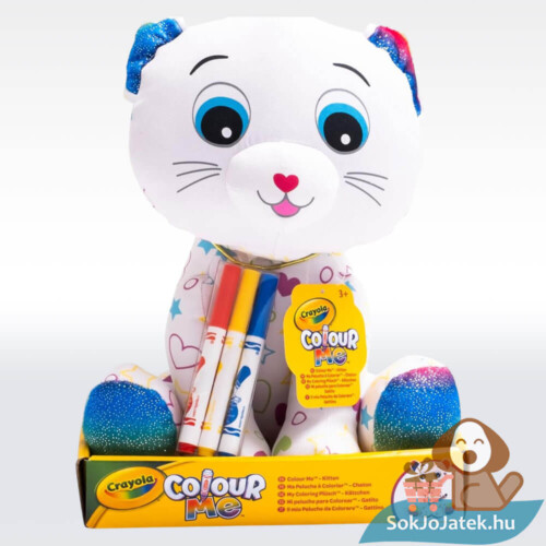 Színezhető és mosható plüss cica, 28 cm (Crayola)