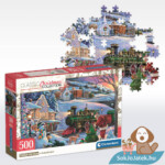 Télapó karácsonyi ajándékvonata, 500 db-os puzzle (Clementoni Christmas Collection, 35566)