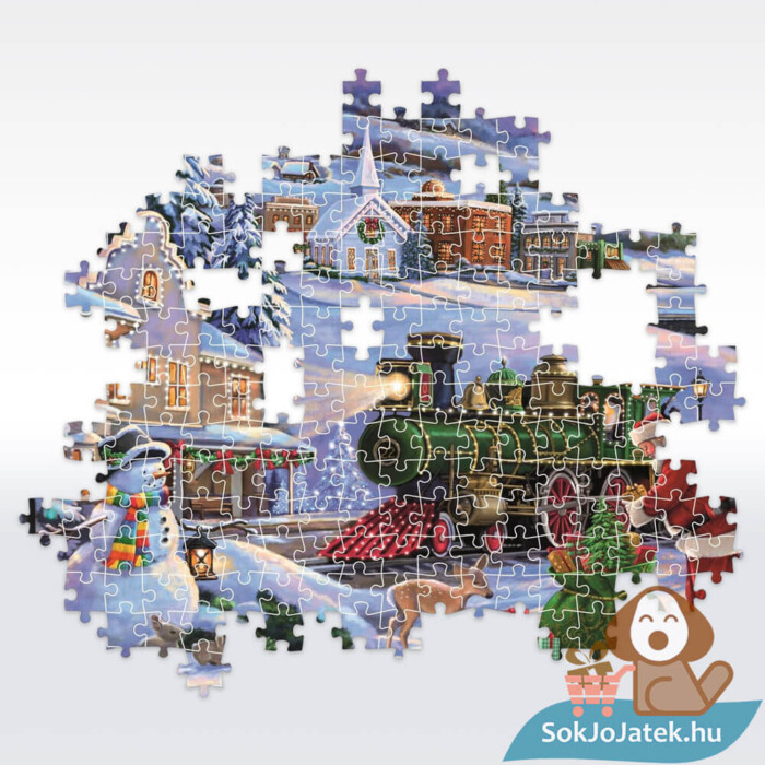 Télapó karácsonyi ajándékvonata, 500 db-os puzzle részlete (Clementoni Christmas Collection, 35566)