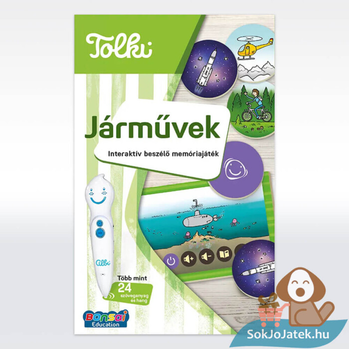 Tolki memóriajáték: Járművek, interaktív beszélő oktatójáték doboza előről