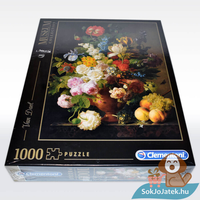 Van Dael: Csendélet (Bowl of flowers) 1000 db-os puzzle fektetve (Clementoni Museum Collection 31415)