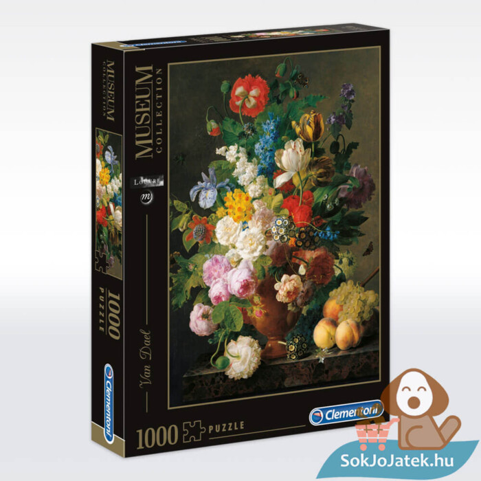 Van Dael: Csendélet (Bowl of flowers) 1000 db-os puzzle jobbról (Clementoni Museum Collection 31415)