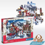 Mikulás és a karácsonyi vonat, 500 db-os puzzle (Clementoni Classic Christmas Collection, 81502)