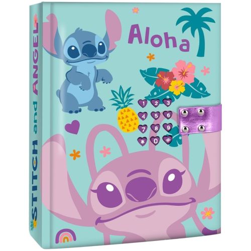 Lilo és Stitch: Stitch és Angel mintás titkos napló számkódos zárral (Kids Licensing)