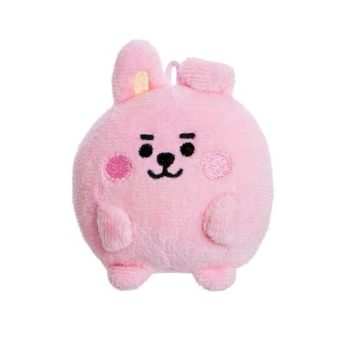 BT21: COOKY, a rózsaszín nyúl plüss gombóc, 8 cm (Jungkook karaktere, Aurora, Baby Pong Pong)