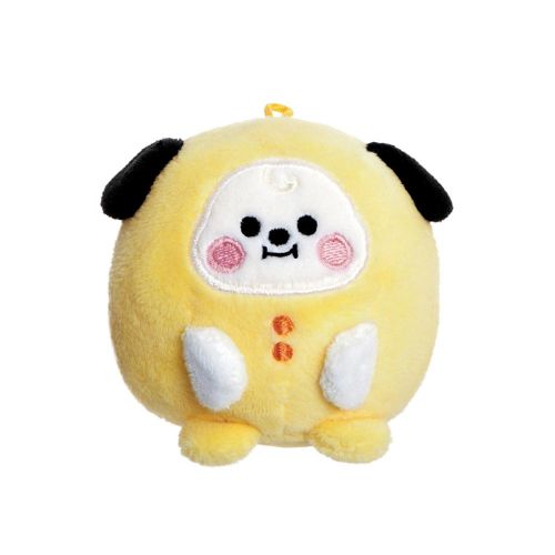 BT21: Chimmy, a sárga kapucnis kiskutya plüss gombóc, 8 cm (Jimin karaktere, Aurora, Baby Pong Pong)